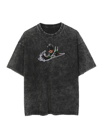 [TRZN] Swoosh Reconstructed Embroidery Tee