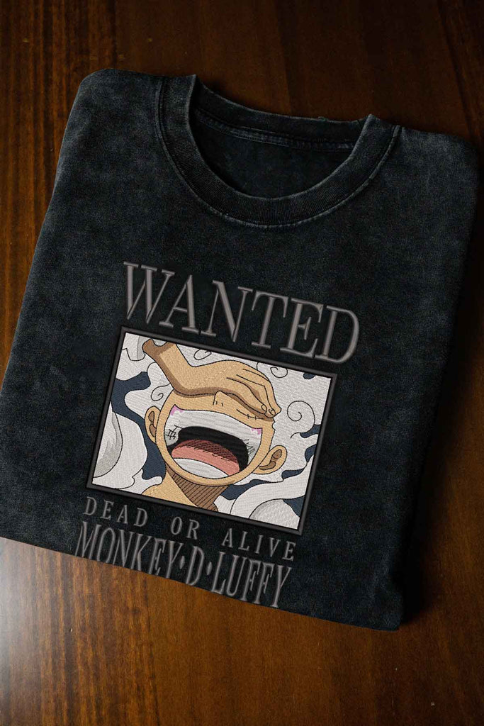 [TRZN] Luffy Wanted Embroidery Tee